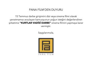 Het persbericht van Pana Film over de aankondiging van de film.