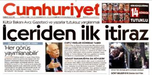 De krant Cumhuriyet gebruikte deze gebeurtenis als kop voor vandaag